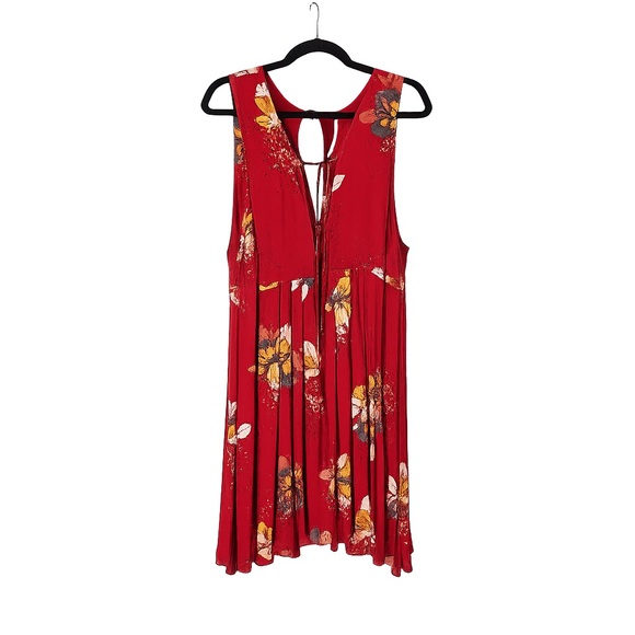 Free People Scarlet Floral Backless Mini Dress | 100% Rayon Boho Festival Summer - Picture 1 of 10